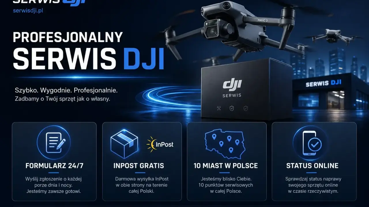 Profesjonalny serwis DJI. Sprawdź gwarancję i status naprawy online. Szybko, wygodnie, profesjonalnie.