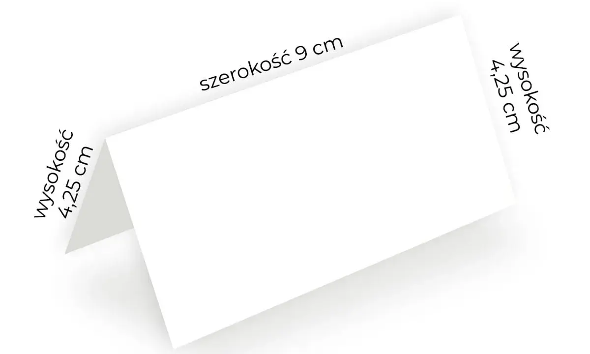 Winietki rozmiar: szerokość 9 cm, wysokość 4,25 cm. Idealne do oznaczenia miejsc przy stole.