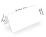 Winietki rozmiar: szerokość 9 cm, wysokość 4,25 cm. Idealne do oznaczenia miejsc przy stole.