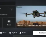 Aplikacja DJI z kursem Mavic 3 Pro dla początkujących, symulator lotu i mapą stref ostrzegawczych.