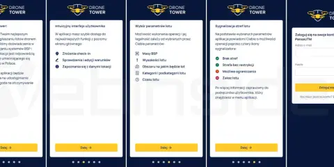 Aplikacja droneradar ułatwia zgłaszanie lotów dronem, oferując intuicyjny interfejs, wybór parametrów i sygnalizację stref.