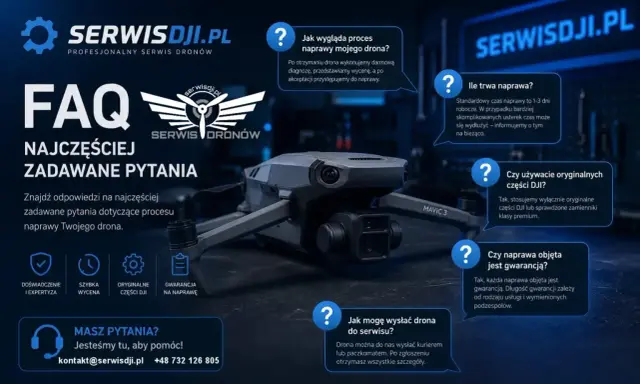 Profesjonalny serwis dronów DJI. FAQ: proces naprawy, czas, części, gwarancja. Skontaktuj się z nami!