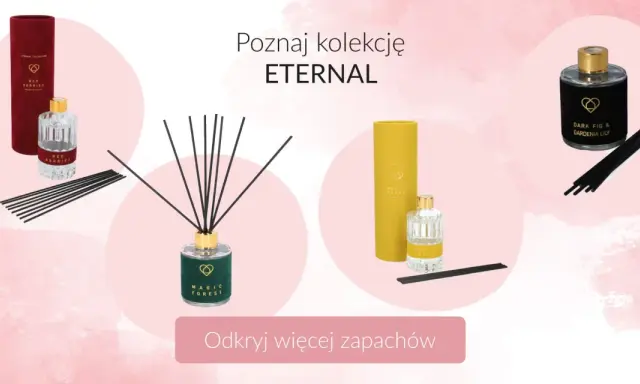 Eleganckie dyfuzory zapachowe z patyczkami. Rozpraszacz światła w butelce "Red Berries" i "Magic Forest" tworzy nastrojową atmosferę.