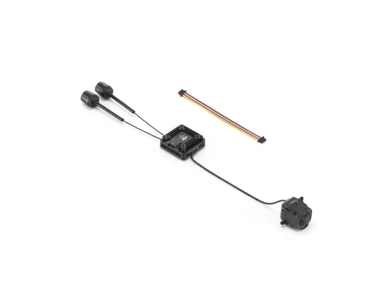 Zestaw DJI O4 Air Unit Pro z kamerą i antenami, gotowy do montażu.