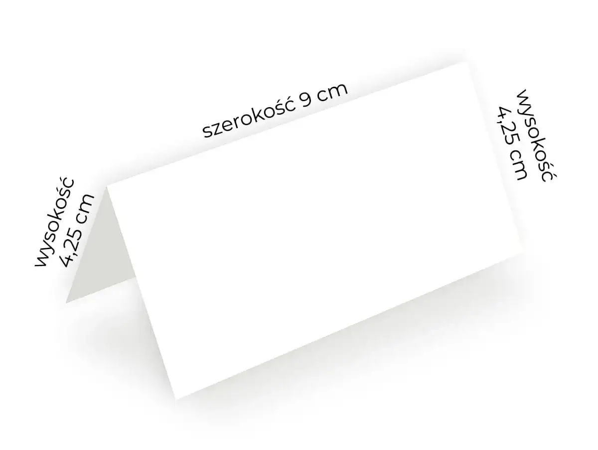 Winietki rozmiar: szerokość 9 cm, wysokość 4,25 cm. Idealne do oznaczenia miejsc przy stole.