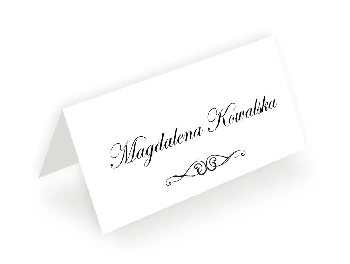 Elegancka winietka z imieniem Magdalena Kowalska, idealna jako osoba towarzysząca na uroczystości.